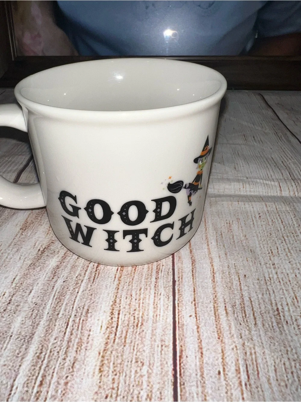 Hyde & Eek White Ceramic Good Witch Accent Coffee Mug